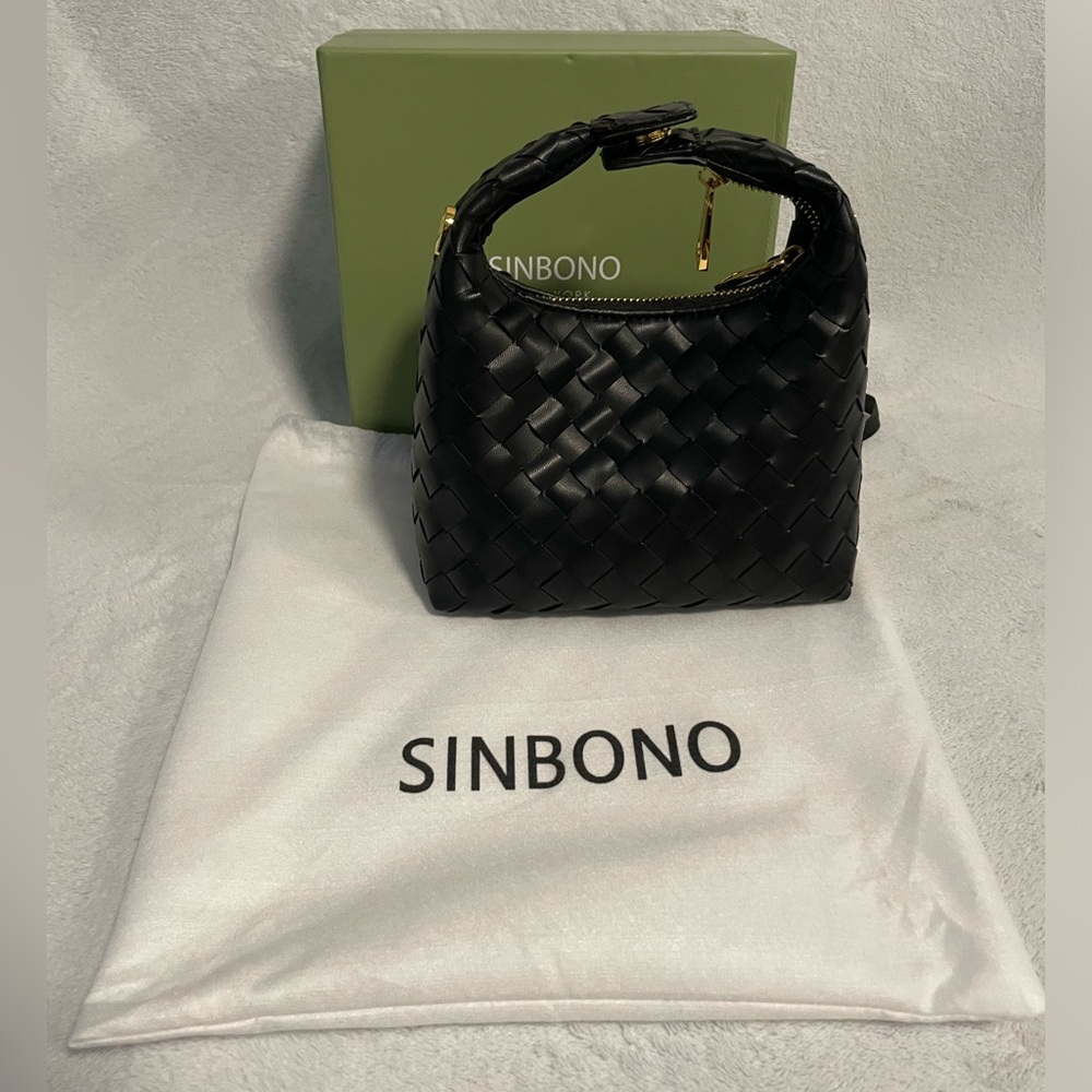 Like New; Sinbono Black Vienna Top Handle Crossbody Bag GHW